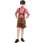 Костюм Lederhosen из хлопка и кашемира для мальчиков на Октоберфест, костюм для детской вечерние, костюмы для игр для официантов, фермеров, размеры