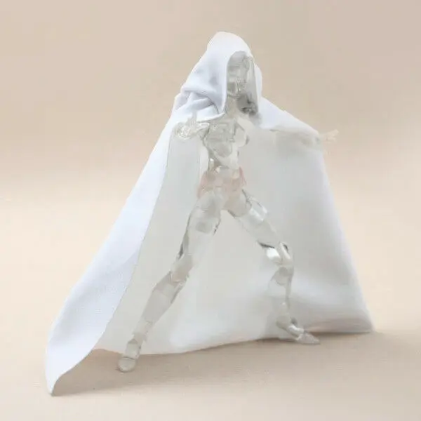 

[only cape]1:12 Scale White Cape Cloak with Hat Model for 6" Body Doll (no Figure)