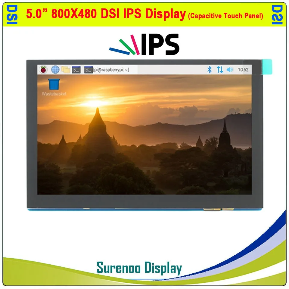 5.0" 5 inch 800*480 IPS TFT MIPI DSI Multi-Touch Capacitive Touch Panel LCD Module Display Monitor Screen for Raspberry Pi