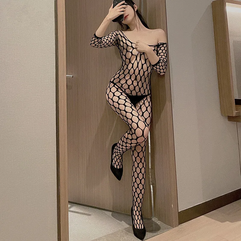 Лидер продаж женское белье Erotique Open Crotch Fishnet Детский комбинезон женщин