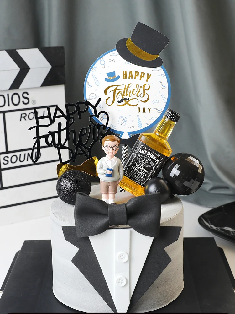 Love Dad Daddy Father's Day Cake Topper for Dad's man Birthday Party Decorations Baking Supplies Gifts |