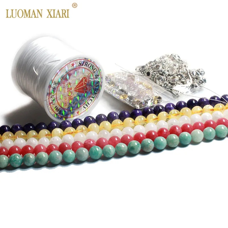 

Sales Promotion Beading Kits Sets Round Stone Beads Rhinestone Metal Jewelry Accessory Elastic String Diy Handmake Craft making