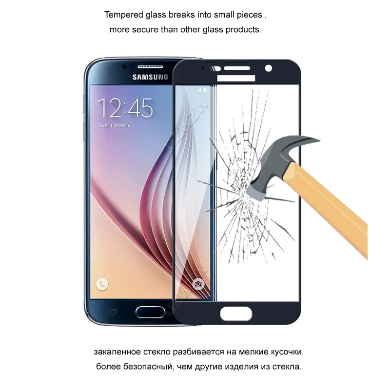 

2pcs Glass For Samsung Galaxy S6 Full Cover Screen Protector Protective Tempered Glass For Samsung Galaxy S6 Tempered Glass
