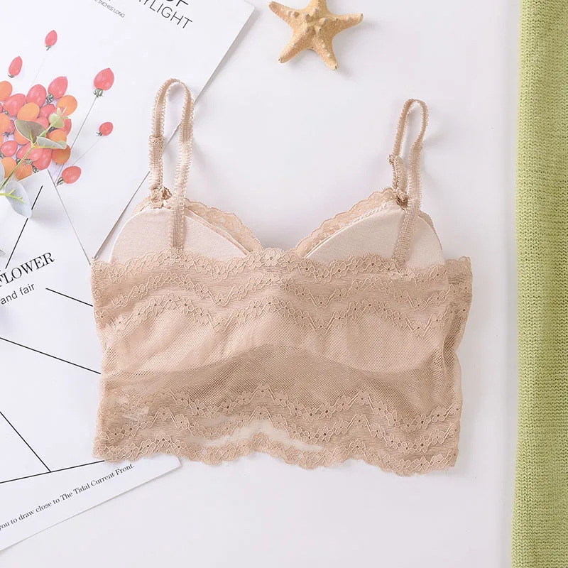 Sexy Tube Top For Women Backless Beauty Adjustment Padded Wire Free Solid Color Knitwear Lace Side Intimate | Женская одежда