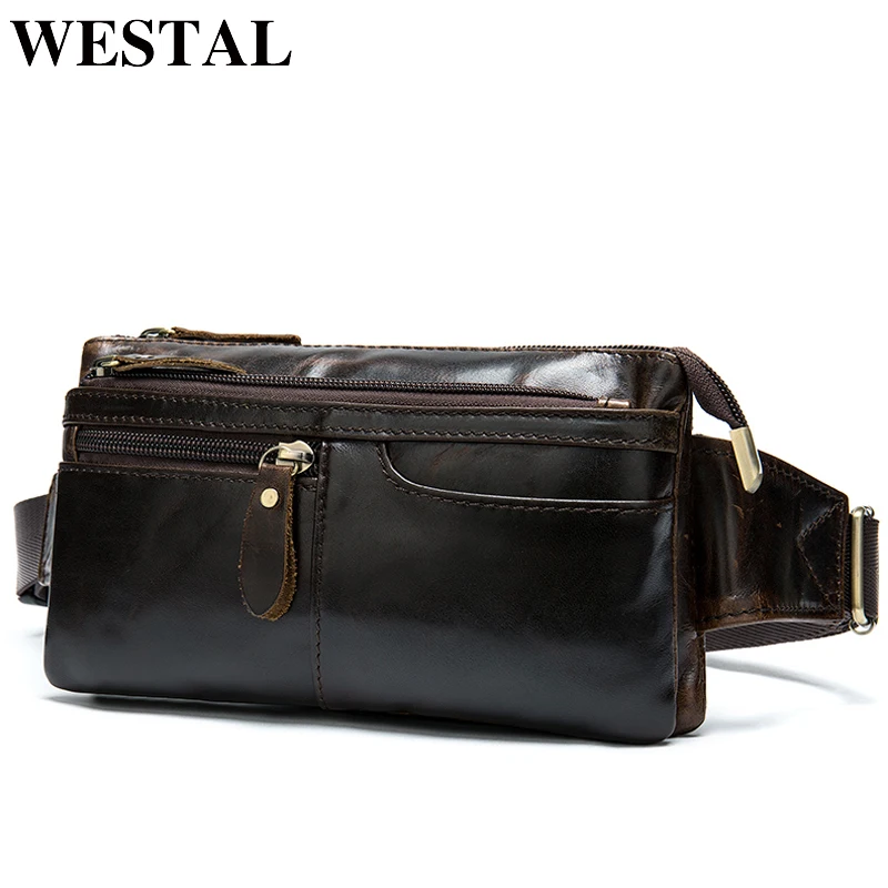 Сумка ремень WESTAL из натуральной кожи для мужчин забавная дорожная Сумочка