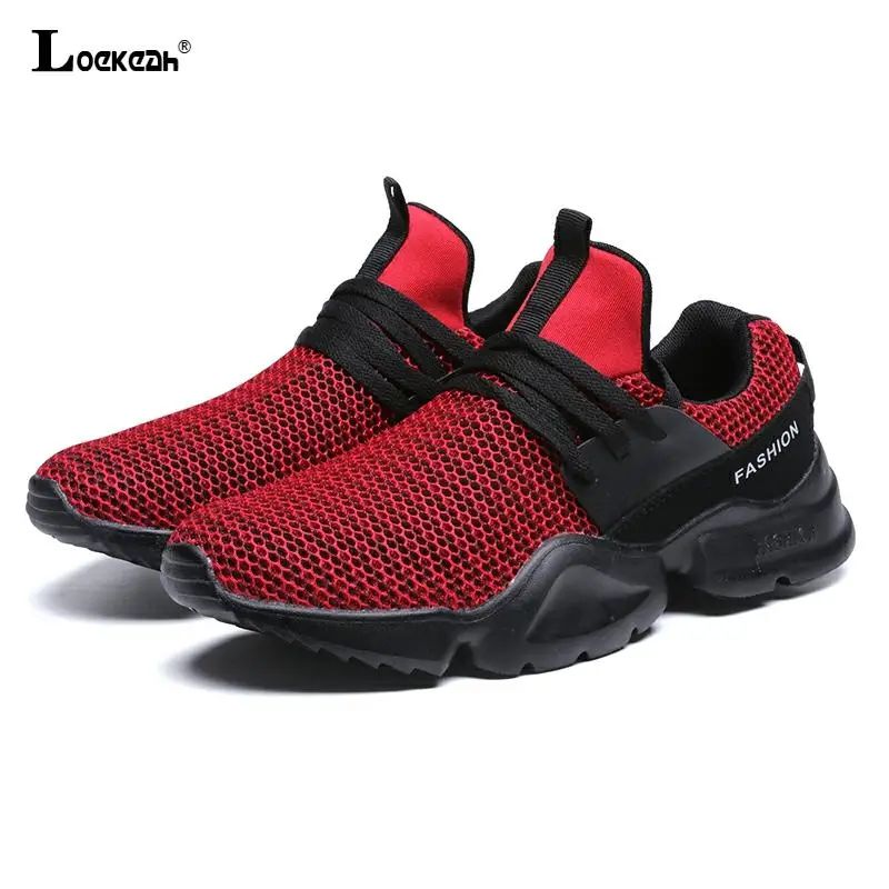 Удобная мужская спортивная обувь из сетчатого материала на шнуровке Модная