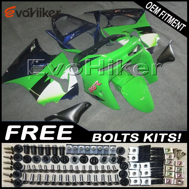 Обтекатели из АБС-пластика для ZX6R 1998 1999 звезда черный зеленый ZX 6R 98 99 комплект