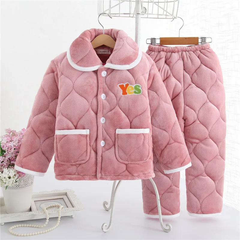 Pijama infantil; детская одежда; зимние пижамные комплекты; утепленная Пижама; комплект; детские пижамы; детская фланелевая одежда для сна; пижамы для младенцев