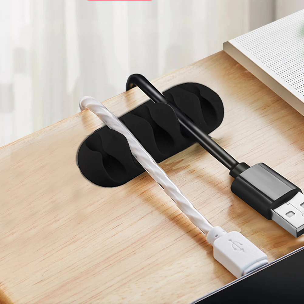 Cable Holder Protector Management Organizer Finishing Desktop Plug Long strip Silicone Wire Retention Clips Power Cord Winder | Дом и сад
