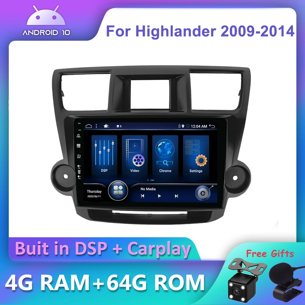 Автомагнитола Bosion мультимедийный проигрыватель на Android 10 0 DSP для Toyota Highlander 2009-2014 2