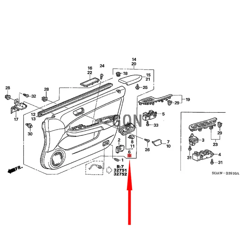 

Front door inner handle [graphite black] 2003-Hon daA CCO RD inner door bowl sticker handle frame inner handle left inner clasp