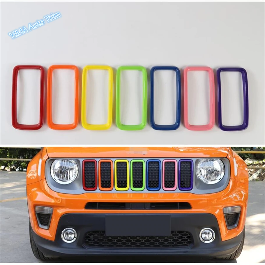 

Lapetus Auto Styling Front Grille Grill Frame Decoration Ring Insert Cover Trim Fit For Jeep Renegade 2019 2020 ABS / Colorful