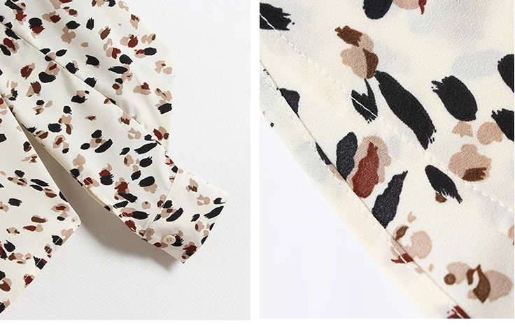 Новинка осени 2019 женская шифоновая блузка Модный цветочный принт