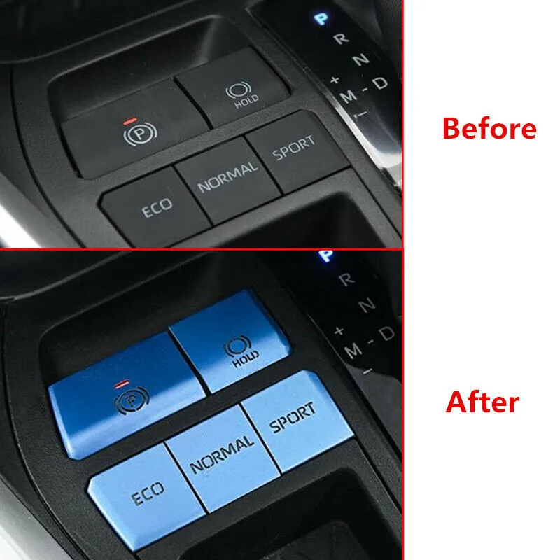 

Trim Button 2019-2021 Cover 5pcs Accessories Aluminum Blue For Toyota RAV4