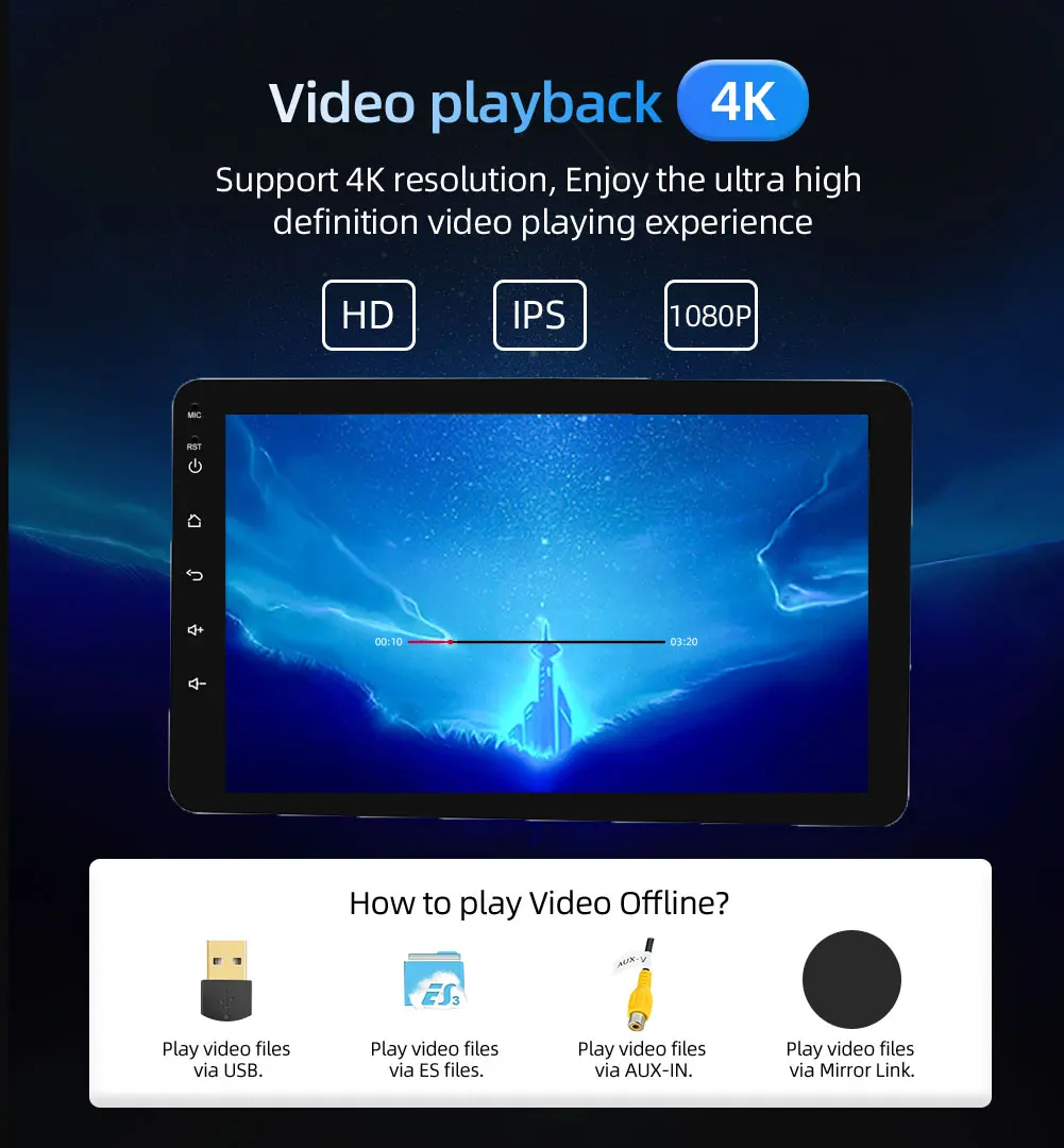 2 Din 8 ''Восьмиядерный Универсальный Android 9,0 4GB ram автомобильный Радио Стерео gps навигация WiFi 1024*600 сенсорный экран 2din автомобильный ПК