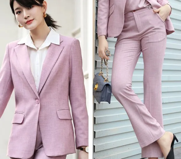 Женские деловые брючные костюмы женские с расклешенными брюками для женщин