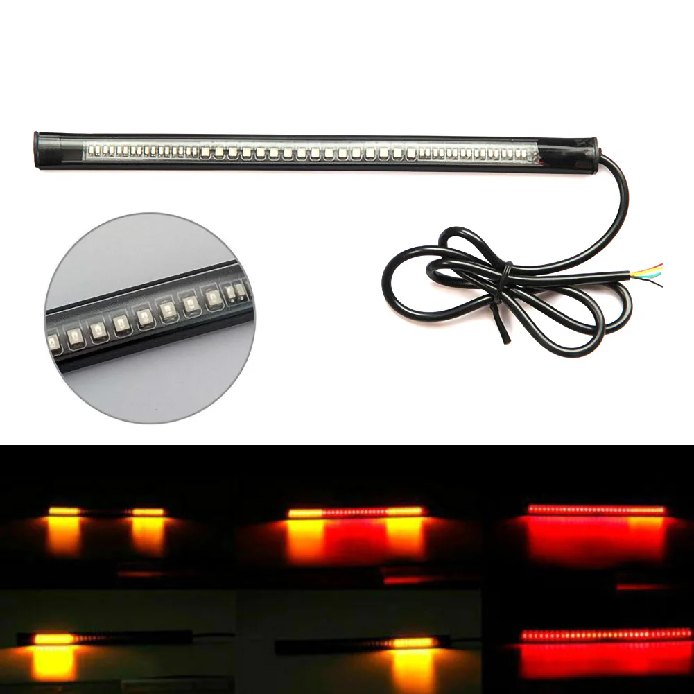 

New 4 Pcs Strip Motorcycle Car Tail Turn Signal Lamps 48LED SMD Brake Stop Light Bar Car Accessories Wholesale Quick Delivery