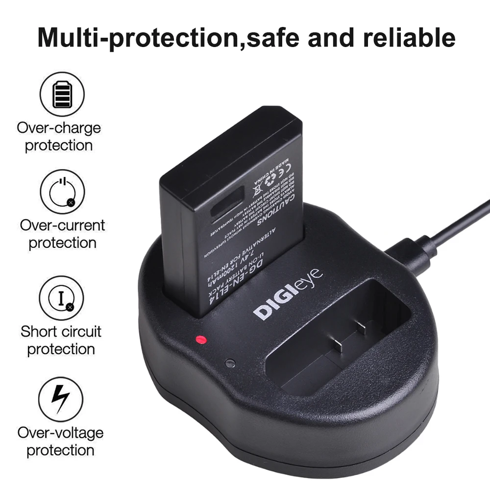 2 предмета EN-EL14 EN-EL14A Батарея + Dual Usb Зарядное устройство для Nikon D3100 D3200 D3300 D3400 D3500 D5600