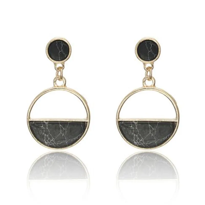 WKOUD 2019 6 видов стилей модные серьги-гвоздики черно-белые геометрические серьги с