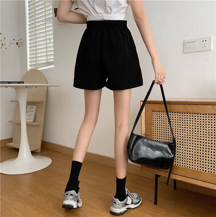 

Summer Thin Ice Silk Shorts Women's Design Sense Personality High Waist Temperament Casual Pants Slim And Versatile Wide Leg