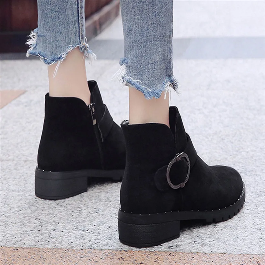 Женские ботильоны элегантные простые ботинки в британском стиле с круглым