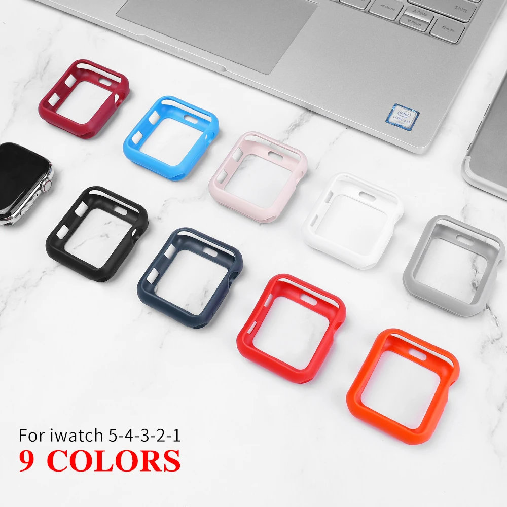 Чехол из ТПУ для Apple series 5 4 44 мм 40 iWatch 321 38 42 силиконовый цветной чехол Защита