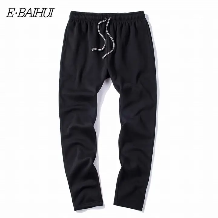 BLACK E-BAIHUI, новинка, мужские спортивные штаны, средний хлопок, мужские спортивные тренировочные штаны для фитнеса, повседневные спортивные штаны, штаны для бега, обтягивающие брюки MJ001 - Цвет: BLACK