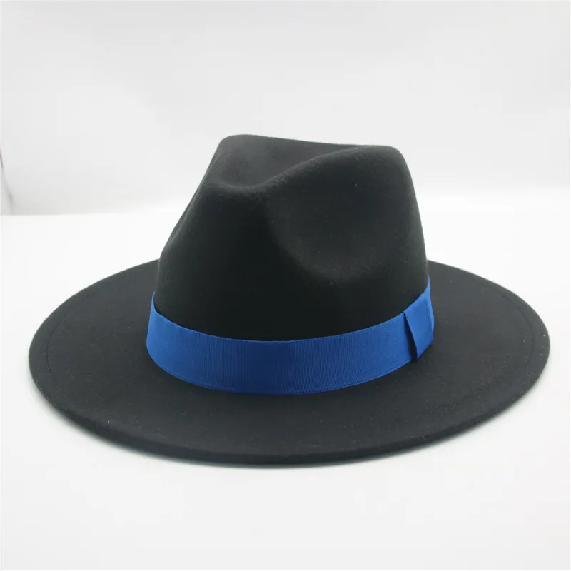 

women hats felted fedora wide brim belt ribbon band solid classic formal dress wedding fedora hats green red vintage felted hats