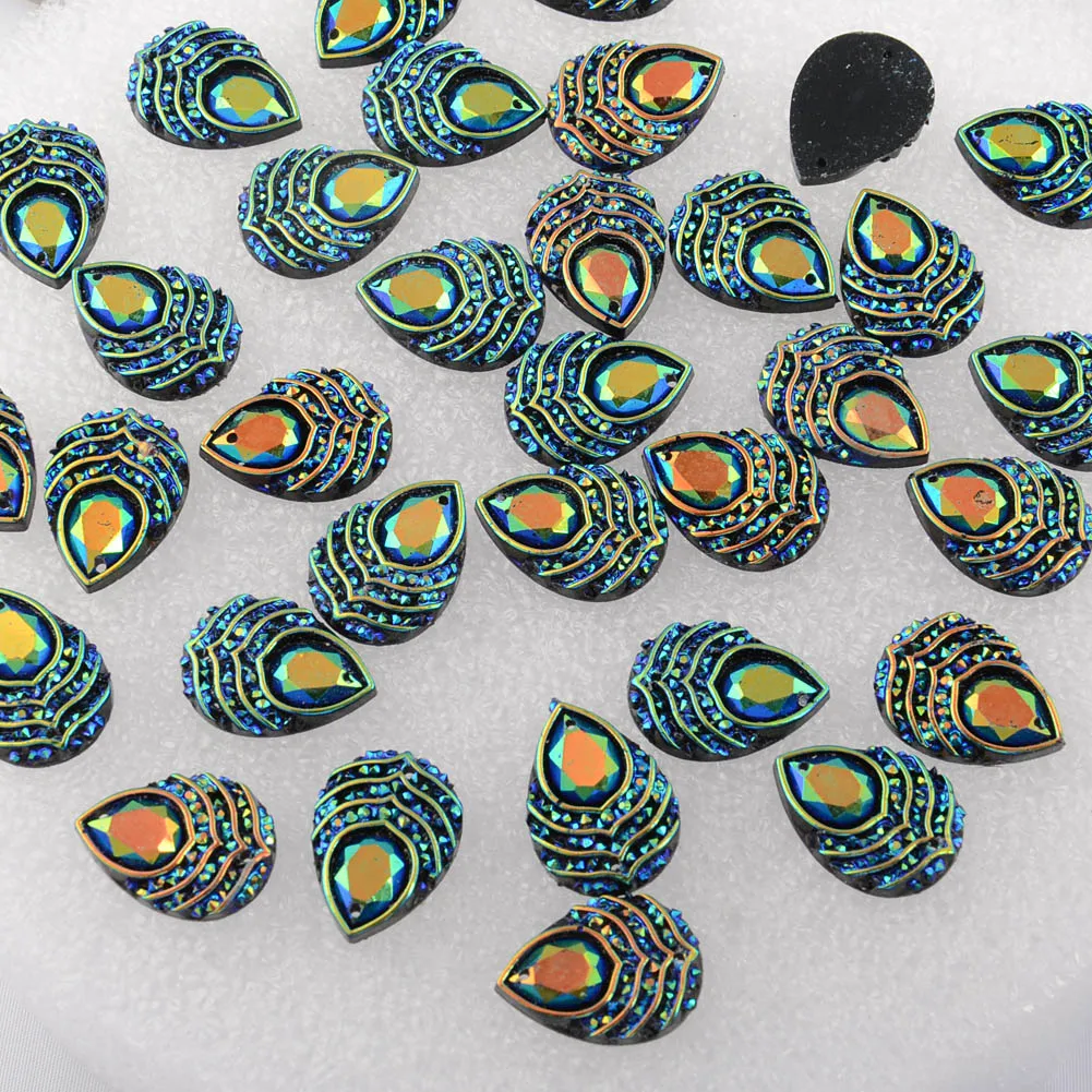 Стразы в форме капли BOLIAO темно синие полимерные стразы аппликации Свадебный