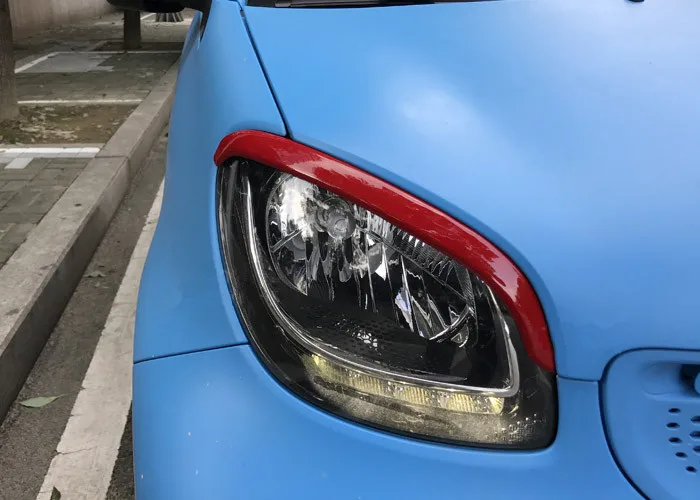 1 пара автомобиль передний наклейка на фару для бровей век литье Накладка Smart fortwo