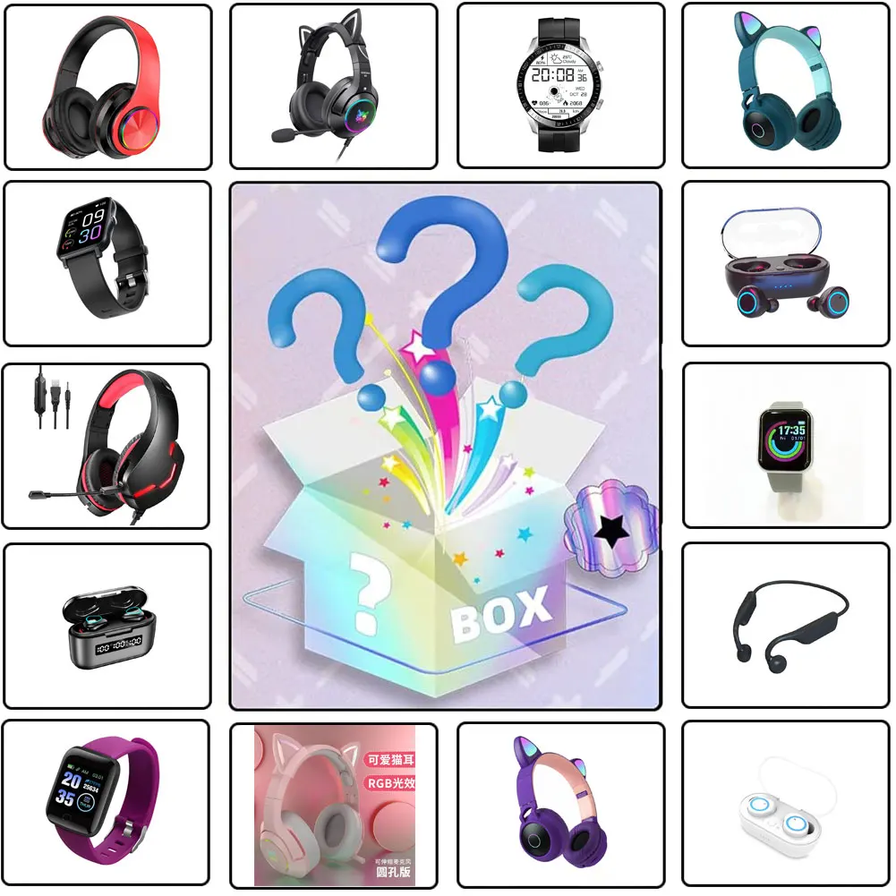 

(100% получить наушники Смарт-часы Лучший подарок) случайный счастливый Mistery 2022 новый год Связывание коробка сюрприз новинка подарок предмет ...