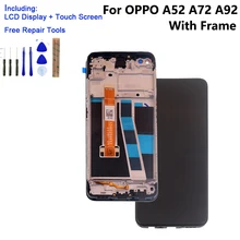 With Frame For Oppo A72 A92 A52 2020 Original LCD Displa Touch Screen Digitizer Assembly Phone For CPH2069 CPH2067 Parts Repair