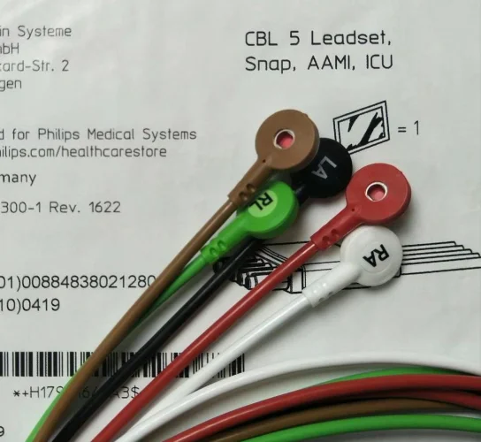 Оригинальный Новый CBL 5 Leadset Snap AAMI ICU справ. № M1644A или 989803144991 многоразовые