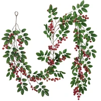 2021 christmas artificial berry rattan xmas home party decoration christmas plant vines wall hanging decor