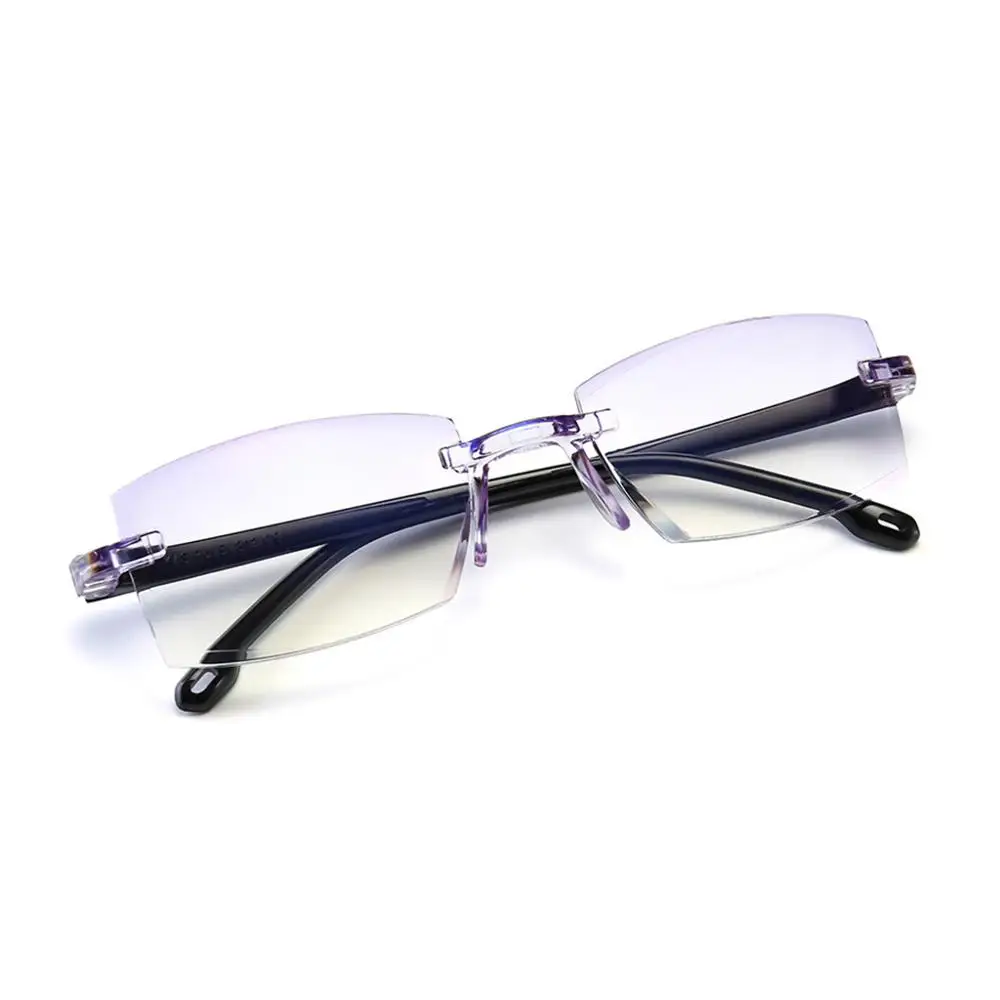 

Frameless Diamond Trimming Reading Glasses Anti Blue Light Diopter +1.0 +1.5 +2.0 +2.5 +3.0 +3.5 +4.0 For Men Women Unisex