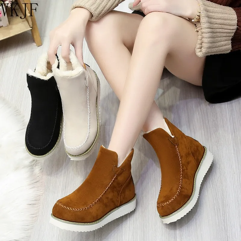

2021 Warm Plush Snow Boots Women Winter Shoes Thick Sole Non-slip Women Boots Casual Ladies Cotton Shoes Ankle Booties