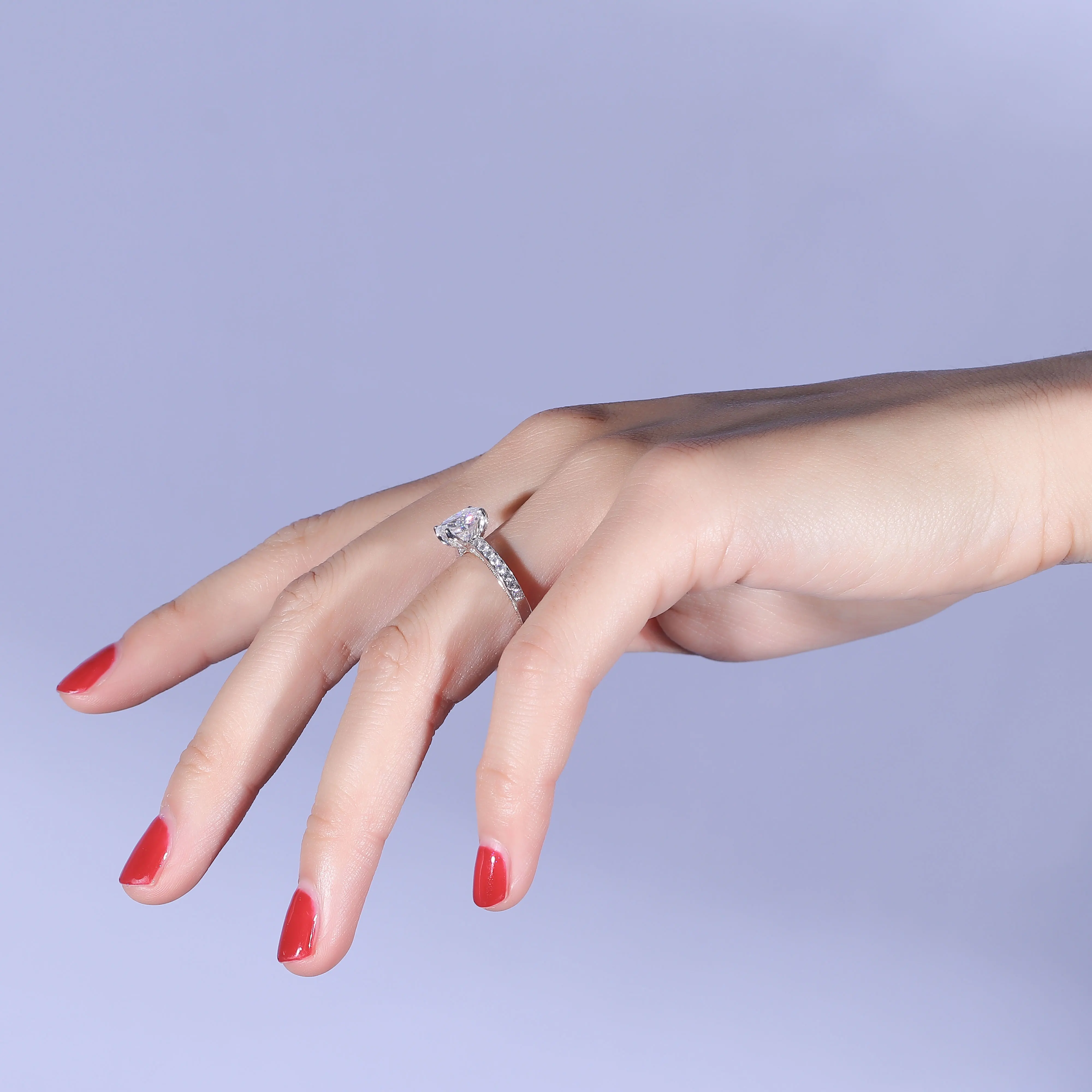 Женское Обручальное кольцо с муассанитом Transgems 14K 585 белый и желтый золотой центр