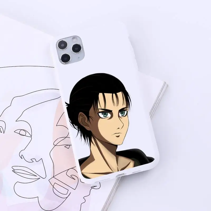 

Attack on titan Eren Jaeger anime Phone Case Candy Color for iPhone 6 7 8 11 12 s mini pro X XS XR MAX Plus