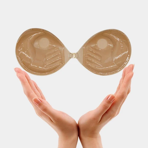 1pcs Women Bra Invisible Front Buckle Silicone Chest Stickers Strapless Silicone Self-Adhesive Gathering Enhance Breathable Bra
