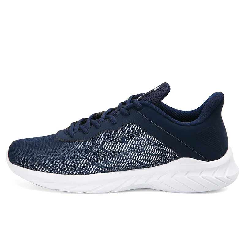 PEAK Men Running Shoes Low-cut Lightweight Woven Non-slip Casual Shoes Reflective Night Running Sneakers Autumn Winter Footwear - Цвет: Синий