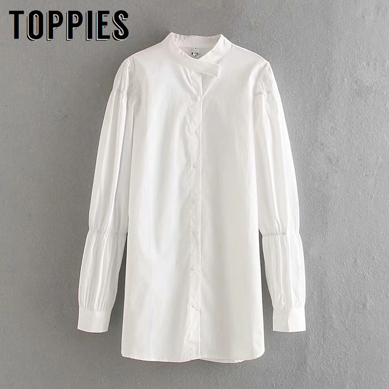 Женская рубашка с длинным рукавом во французском стиле длинная большого размера