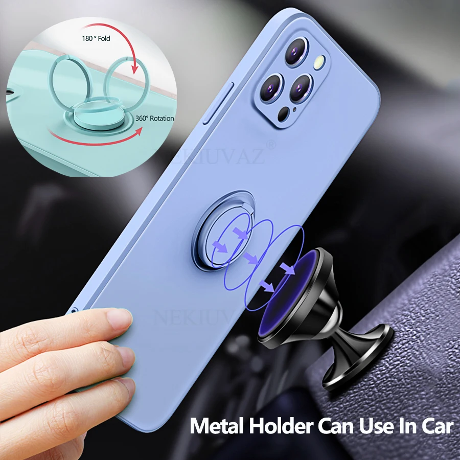 case for iphone 12 case silicone ring holder coque cover for iphone 11 12 pro max xr mini x xs max 7 8 plus 8p se 2020 mini case free global shipping