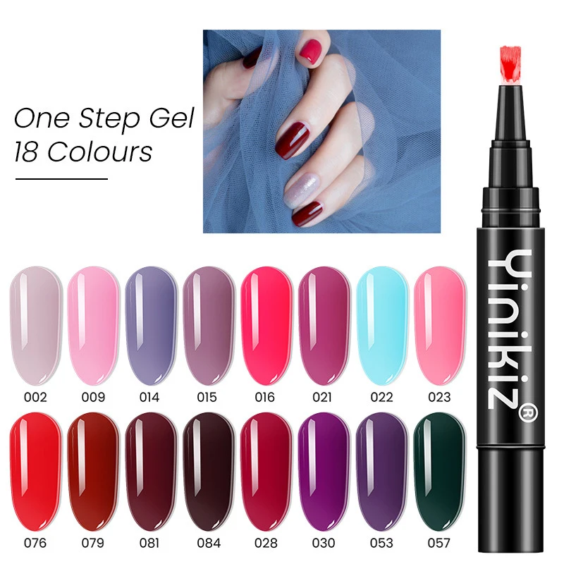 

Newly One Step Nail Gel Pen Portable 3 In 1 Nail Polish Pen Professional Diy Nail Accessories For Women Girls Nail Gel Pen