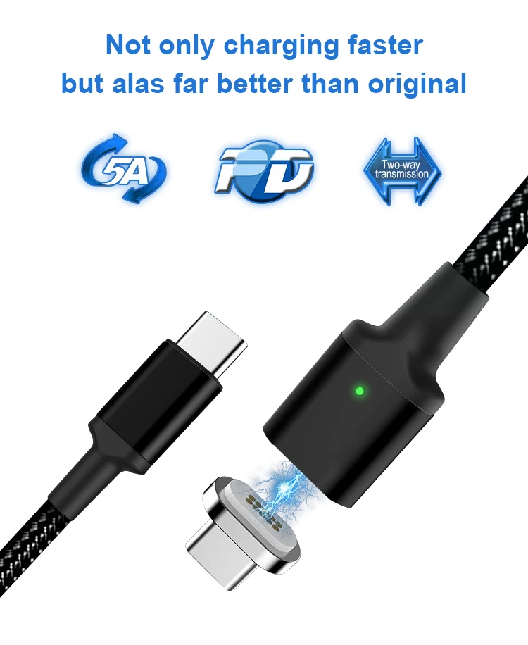 5А Магнитный usb type-C кабель PD провод для быстрой зарядки USB C кабель быстрой зарядки для Macbook Pro type-C Кабо Для samsung S10 Xiaomi