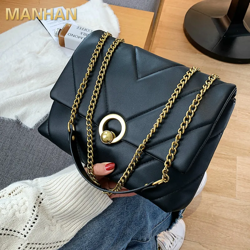 

Vintage Crossbody Bag 2021 New High Quality Pu Leather Women's Designer Handbag Large Capacity Chain Shoulder Messenger Bag