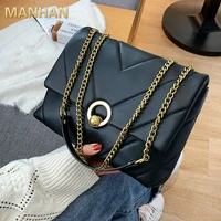 vintage crossbody bag 2021 new high quality pu leather womens designer handbag large capacity chain shoulder messenger bag