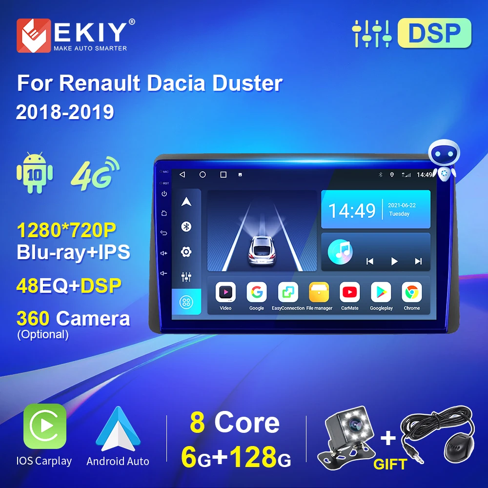 

6G 128G Multimedia Video Player For Renault Dacia Duster 2018 2019 Car Radio Audio Stereo Autoradio Carplay No 2din Android Auto