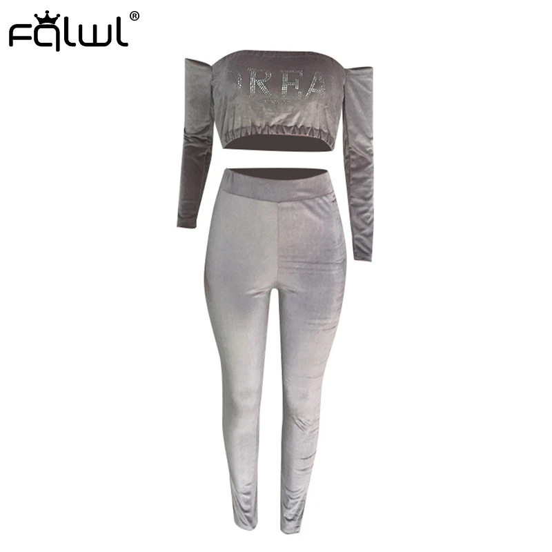 FQLWL Бархатный комплект из двух предметов женский костюм Клубные наряды с