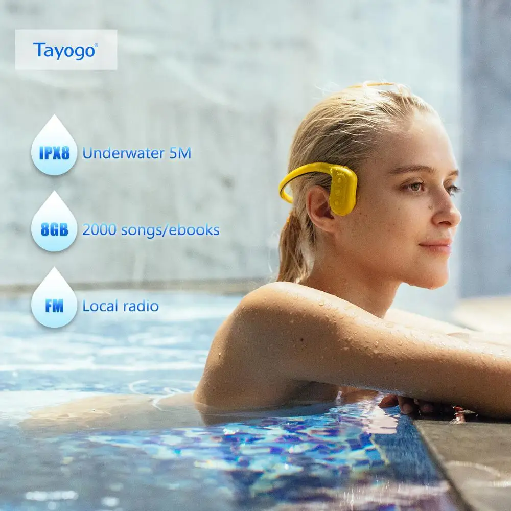Tayogo W01 подводные наушники с костной проводимостью Bulit в MP3 плеер FM радио 8 Гб IPX8
