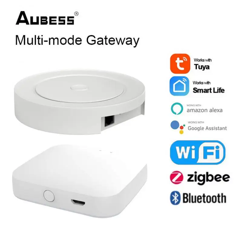 

Aubess ZigBee Smart Multi-mode Gateway Smart Home Bridge WiFi/Bluetooth/Mesh Gateway Tuya App Works With Alexa Google Home